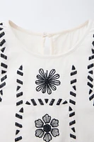 EMBROIDERED LINEN TOP