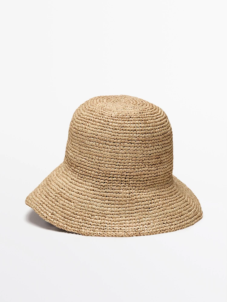 Chapeau raphia nœud