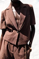CROPPED SHORT SLEEVE BLAZER