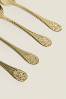 PACK OF DESSERT SPOONS WITH DECORATIVE ENGRAVING (PACK OF 4)