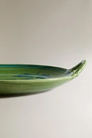 PLAT GRÈS ROND FLEURS