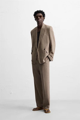 PANTALON DE COSTUME STRUCTURÉ RAYURES
