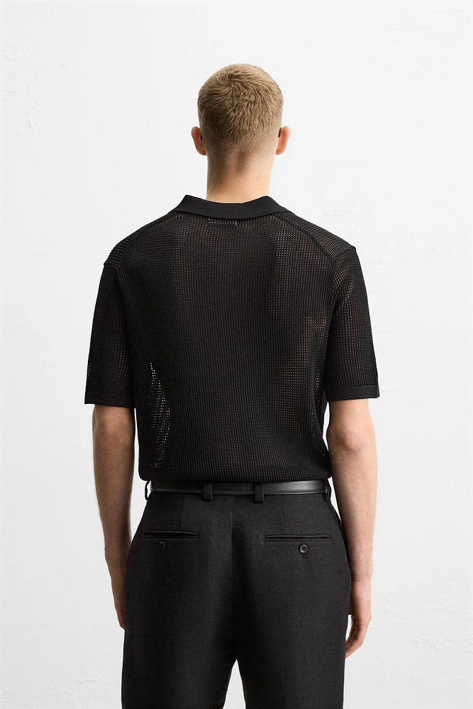 POLO EN MAILLE AJOURÉE