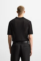 KNIT LACE POLO SHIRT