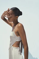 ROBE SATINÉE HAUT FOULARD