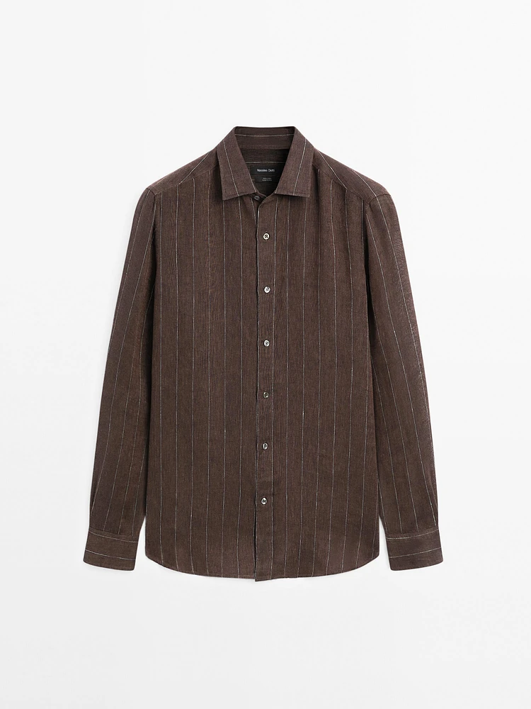 100% linen pinstripe shirt