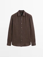 100% linen pinstripe shirt