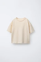 T-SHIRT EFFET DÉLAVÉ AVEC COTON ET LIN