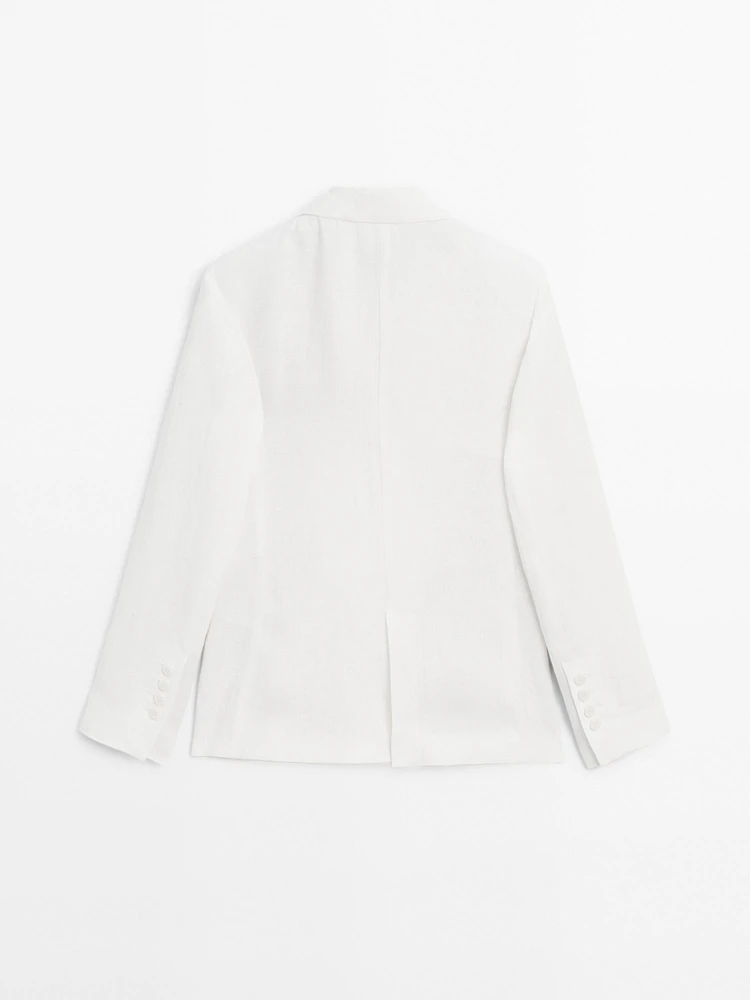 Blazer cache-cœur moulant en lin - Limited Edition