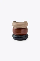 PACK OF 3 LEATHER BRACELETS