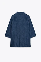 100% LINEN DRAPED BLOUSE ZW COLLECTION LIMITED EDITION
