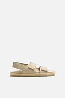 DOUBLE STRAP LEATHER SANDALS