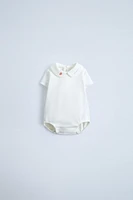 BODYSUIT WITH EMBROIDERED COLLAR