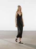 Robe longue nuisette satinée