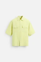 100% LINEN POCKET SHIRT