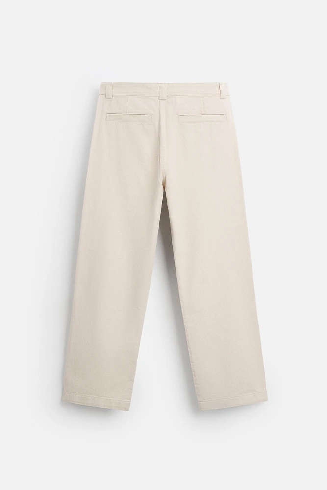 STRAIGHT FIT TWILL PANTS