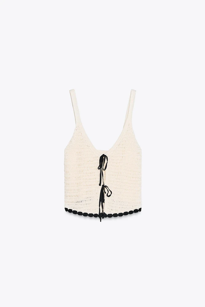 TOP CROCHET NŒUDS