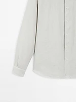 Slim fit linen blend shirt