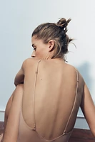 POLYAMIDE CROSS-BACK STRAPPY BODYSUIT