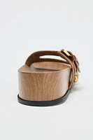 SANDALES PLATEFORME BRIDES EN CUIR