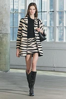 ANIMAL PRINT LEATHER COAT ZW COLLECTION