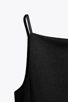 RIB KNIT POLYAMIDE STRAPPY TOP