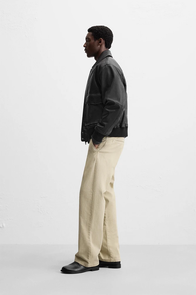 STRAIGHT FIT BELTED PANTS