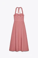ROBE MIDI HALTER EN RAMIE