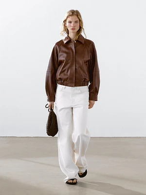 Waxed nappa leather jacket