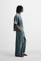 CROPPED FIT DENIM T-SHIRT