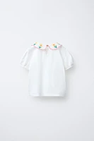 T-SHIRT COL CLAUDINE BRODÉ