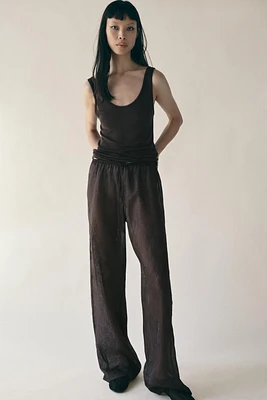 WRINKLED SEMI-SHEER PANTS