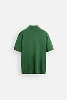 WASHED COTTON KNIT POLO SHIRT