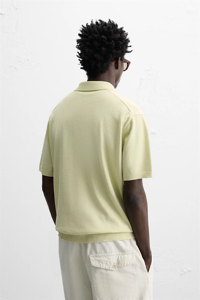 POLO EN MAILLE DE COTON DÉLAVÉ