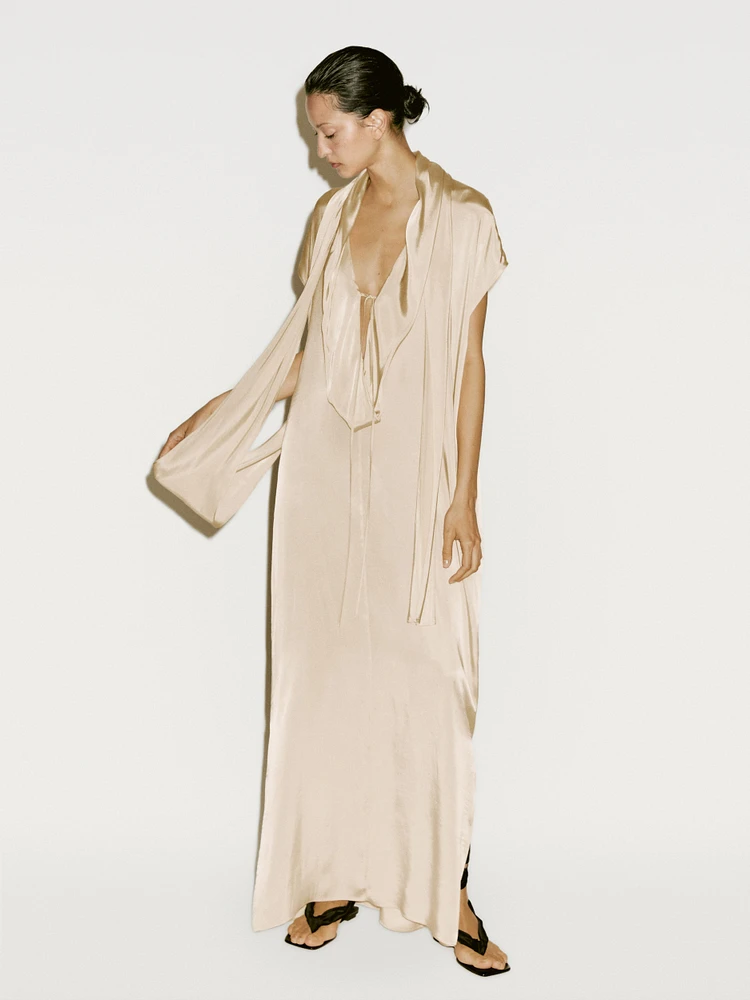 Long flowing dress with scarf detail - Limited Edition