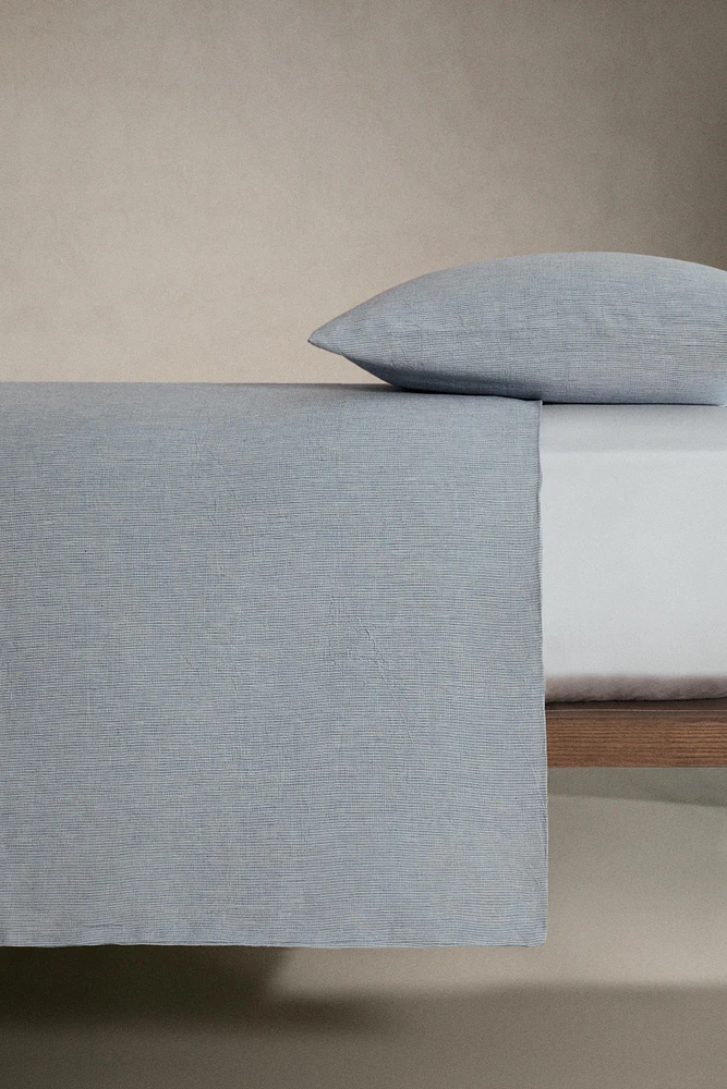 HOUSSE DE COUETTE LIN COTON RAYURES