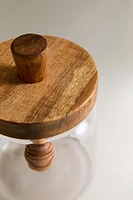 BOROSILICATE GLASS AND WOOD HONEY JAR