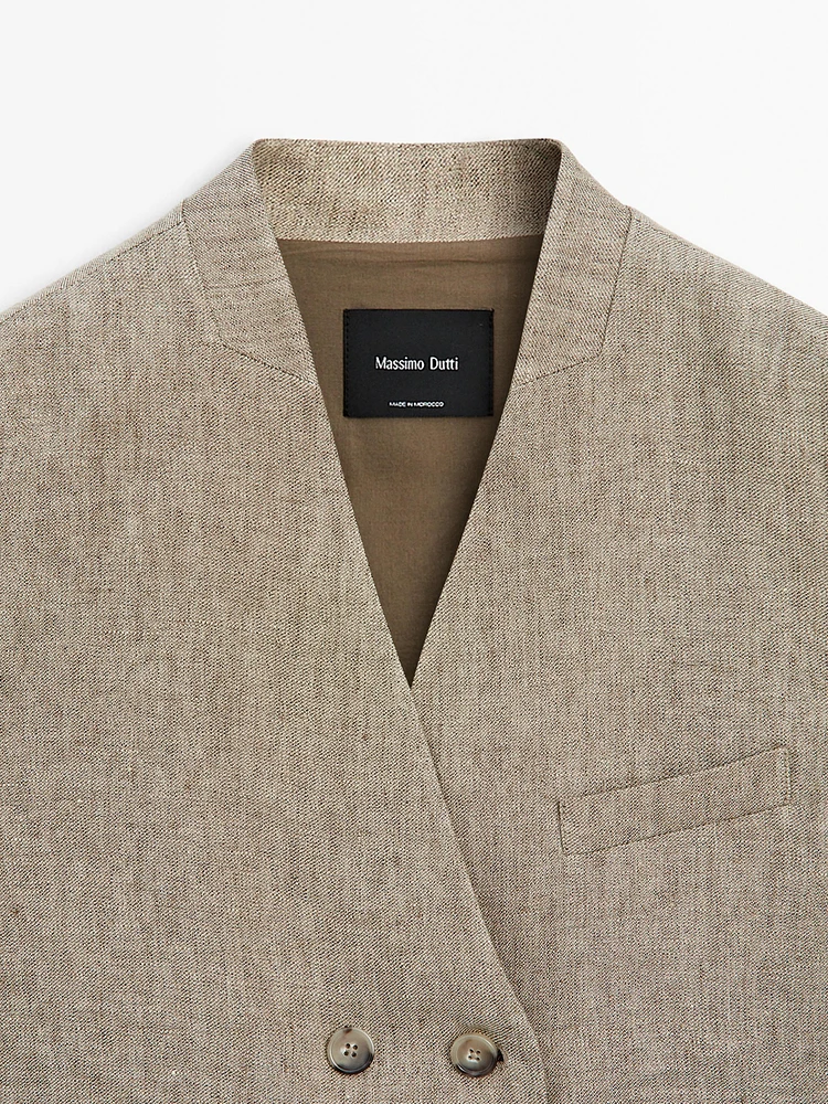 Veste sans manches en mélange de lin