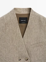 Veste sans manches en mélange de lin