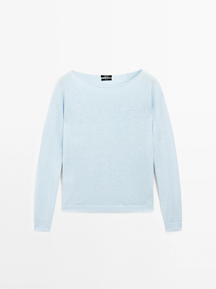 Pull col bateau 100 % lin