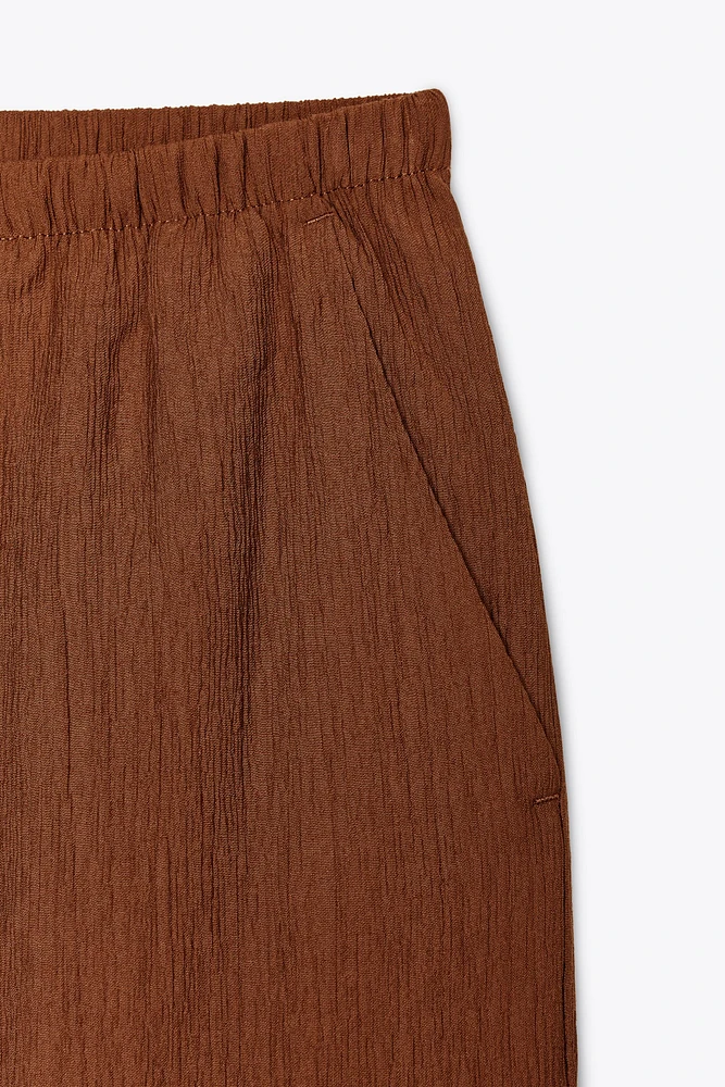 ELASTIC WAIST WIDE LEG PANTS