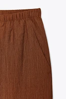 ELASTIC WAIST WIDE LEG PANTS