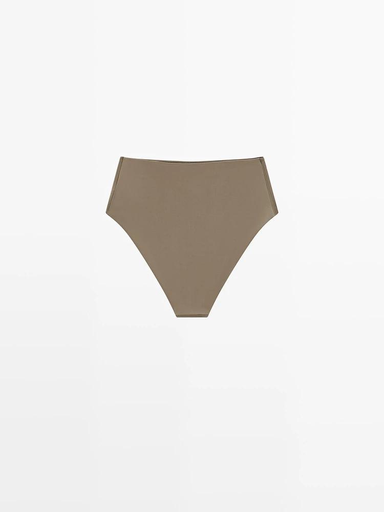 Bas de bikini uni taille haute
