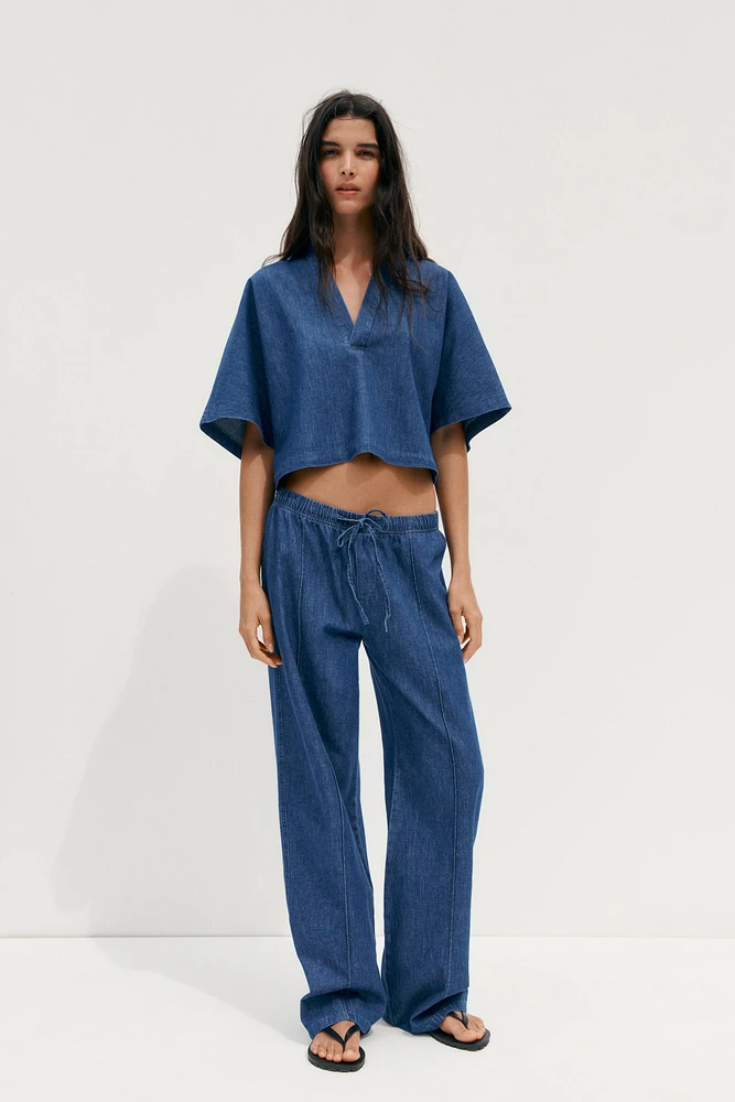 TRF DENIM PAJAMA PANTS