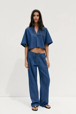 TRF DENIM PAJAMA PANTS