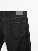 Tapered fit cotton selvedge jeans