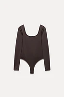 SQUARE NECK POLYAMIDE BODYSUIT