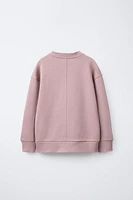 PLAIN SWEATSHIRT WITH EMBOSSED TEXT