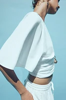 BLOUSE MANCHES VOLANTÉES AVEC LIN