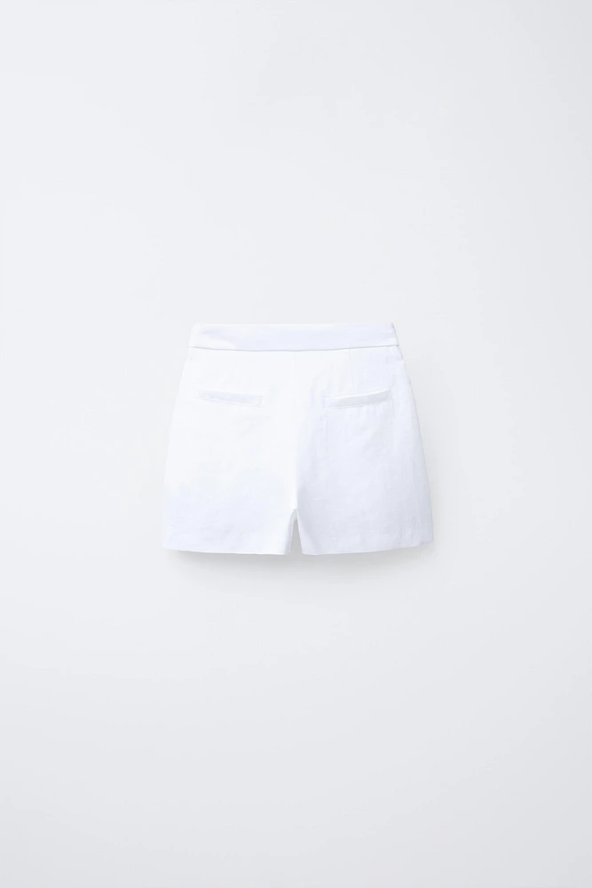 JUPE-SHORT BERMUDA LACET 100 % LIN